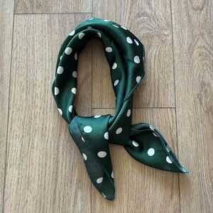 Polka Dot Green Scarf - 18.5” square